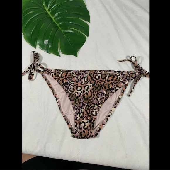 NEW Shade & Shore Leopard‎ Side-Tie Cheeky Bikini Bottoms [ SZ Large ] #3342 - Picture 2 of 10